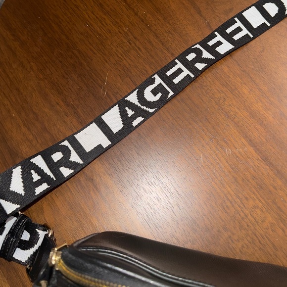 Karl Lagerfeld Black Travel Crossbody with Logo Strap - Picture 9 of 15